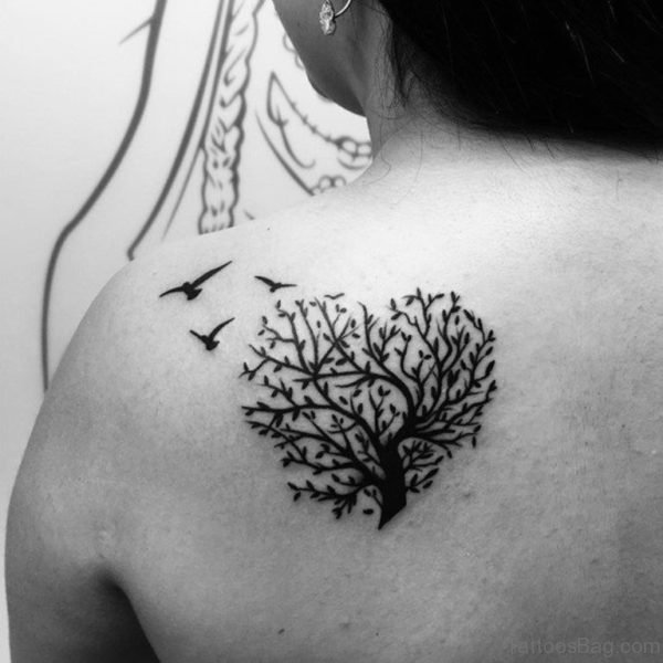 Tree And Bird Tattoo