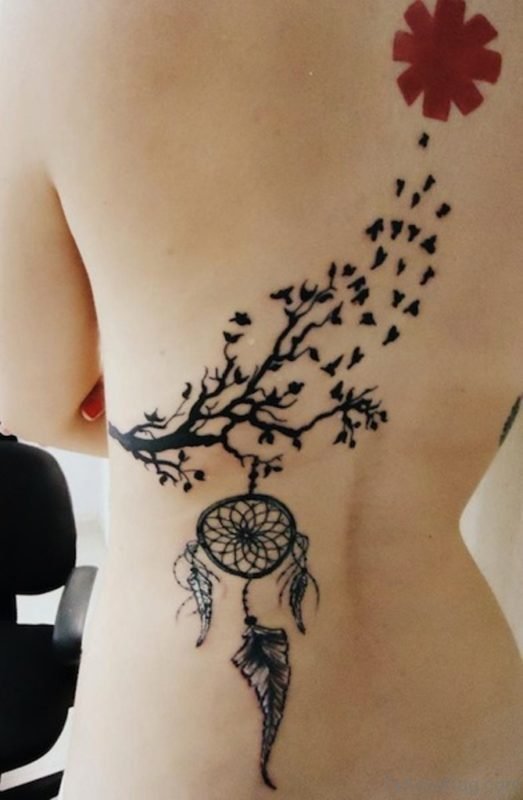 Tree And Dreamcatcher Tattoo Design