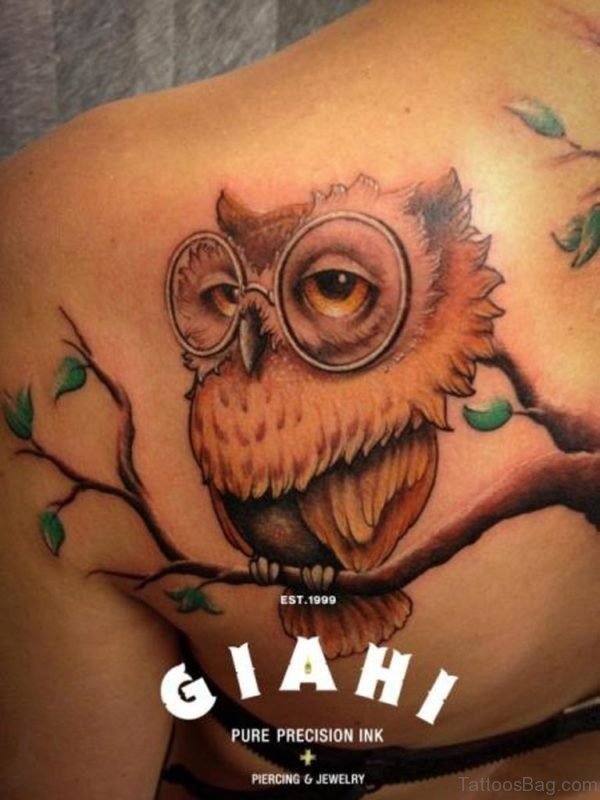 Tree And Owl Tattoo