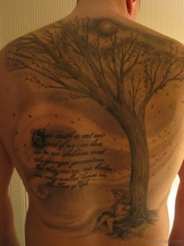 Tree And Wording Tattoo