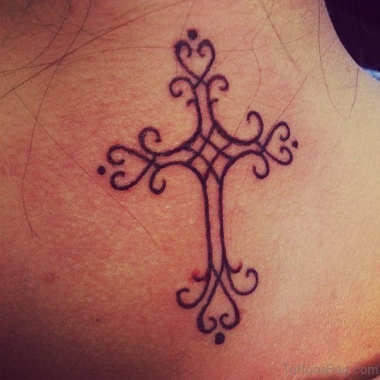 Trendy Cross Tattoo
