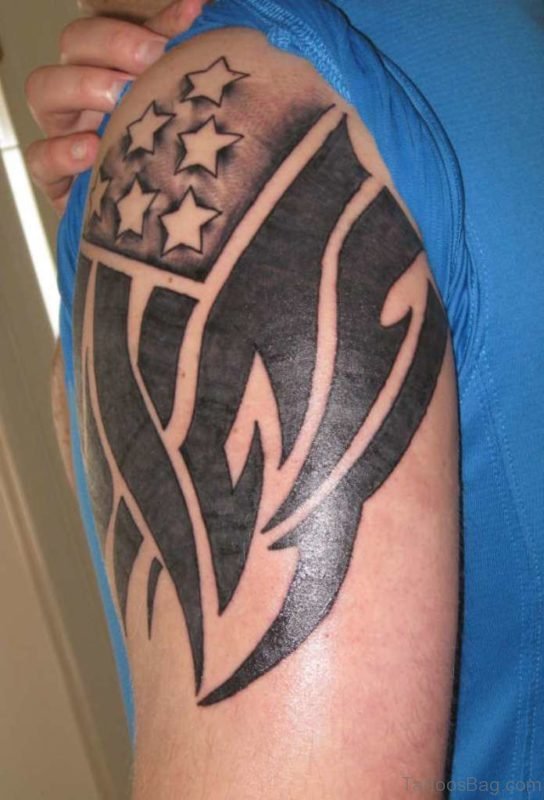 Tribal American Flag Tattoo