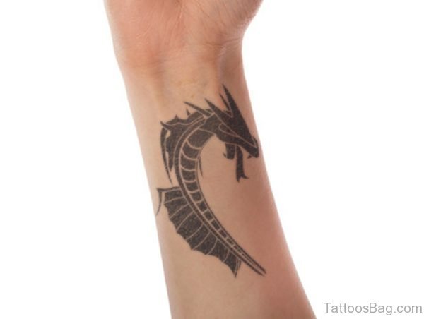 Tribal Dragon Wrist Tattoo