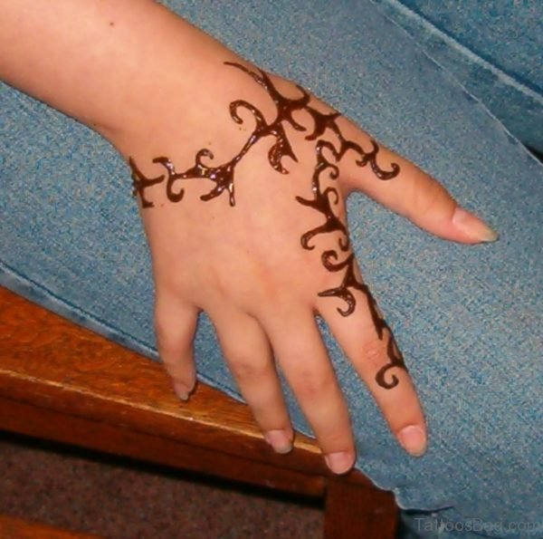 Tribal Henna Flower Tattoo