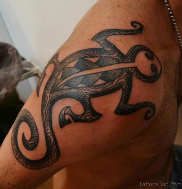 Tribal Monkey Shoulder Tattoo Design