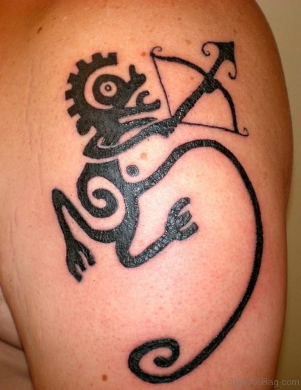 Tribal Monkey Shoulder Tattoo