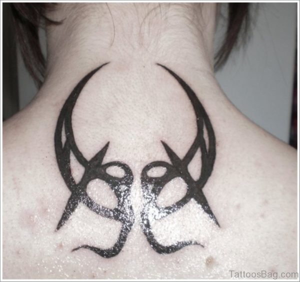 Tribal Moon Tattoo On Back