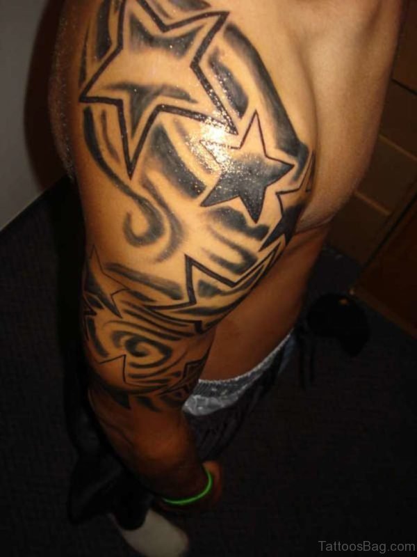 Tribal Star Shoulder Tattoo