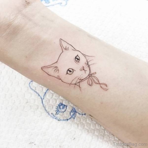 Cat Tattoo On Wrist