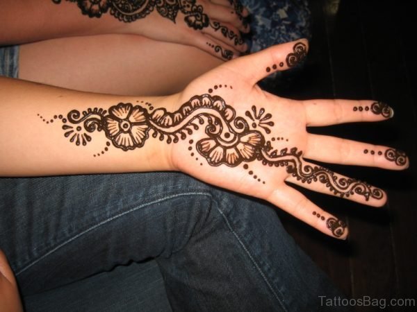 Unique Henna Flower Tattoo