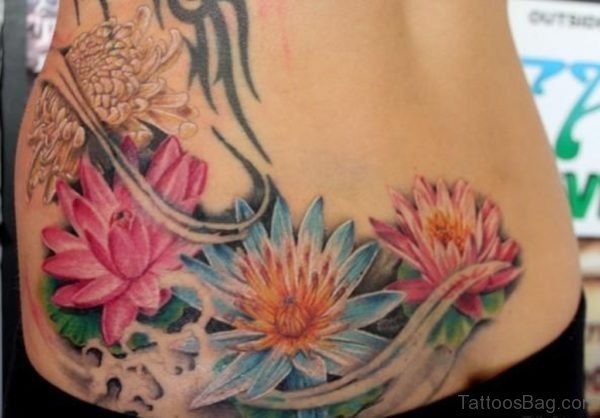 Lily Flower Tattoo On Back