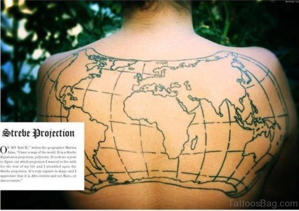 Nice  World Map Tattoo