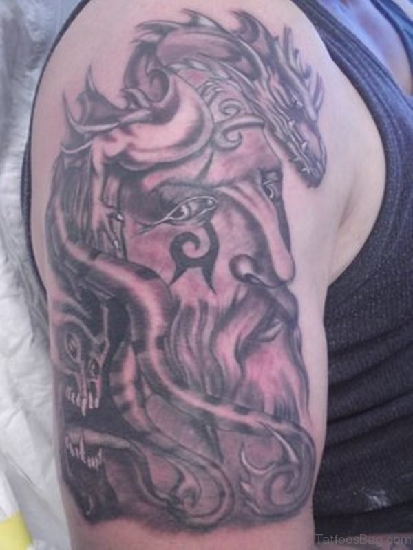 Viking Grey Tattoo Design