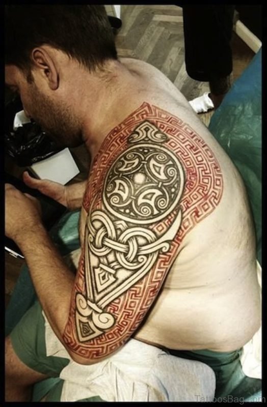 Viking Tattoo On Left Shoulder