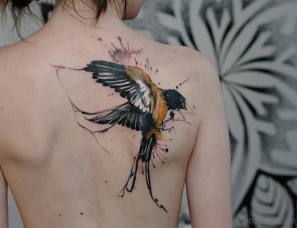 Watercolor Swallow Tattoo