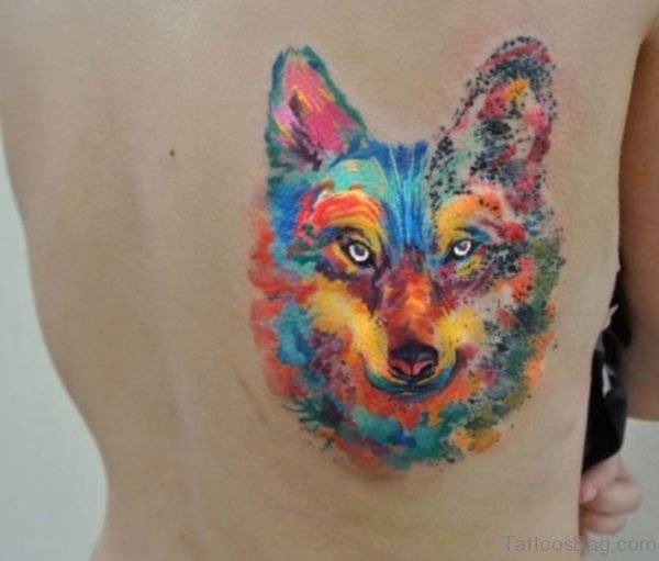 Watercolor Wolf Tattoo
