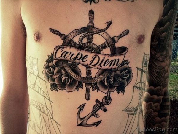 Wheel Tattoo On Chest