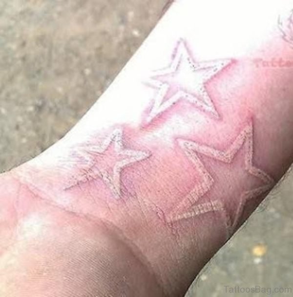 White Ink Star Tattoo