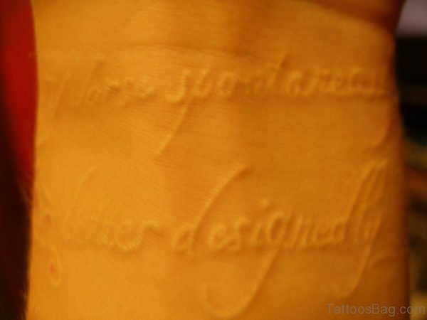 White Wording Tattoo