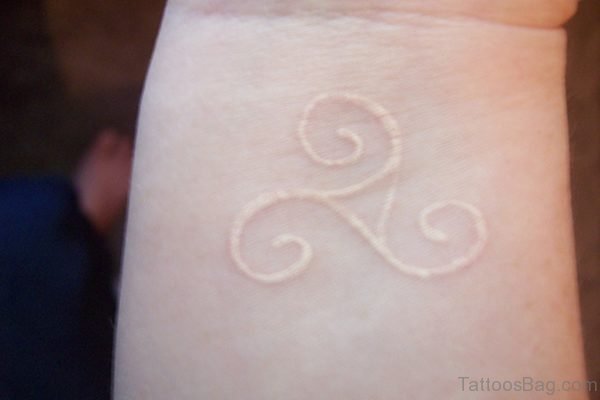 White inked Tribal Tattoo