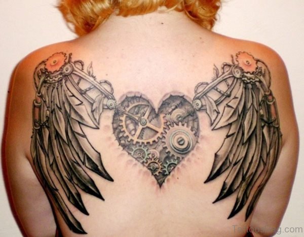 Wings And Heart Tattoo