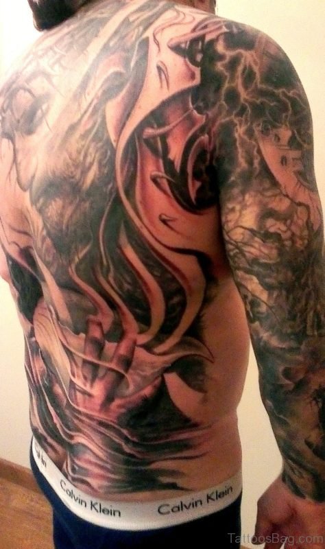 Wolf Tattoo On Back