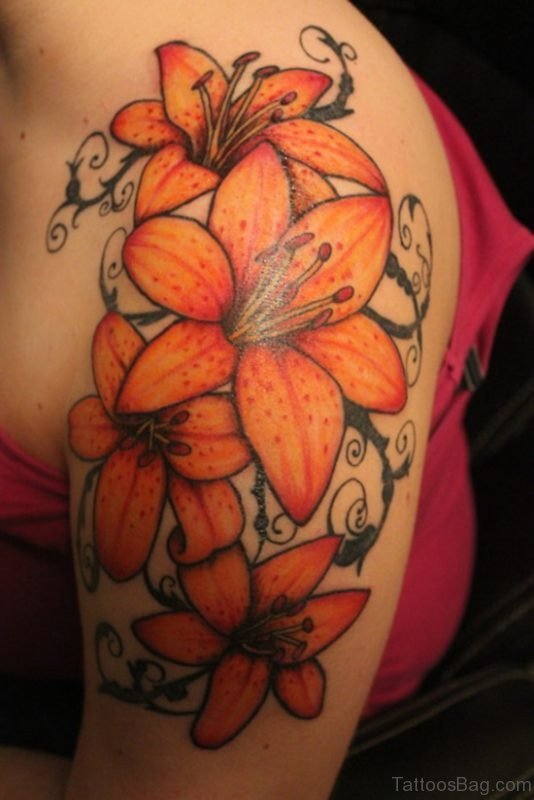 Wonderful Lily Tattoo Design