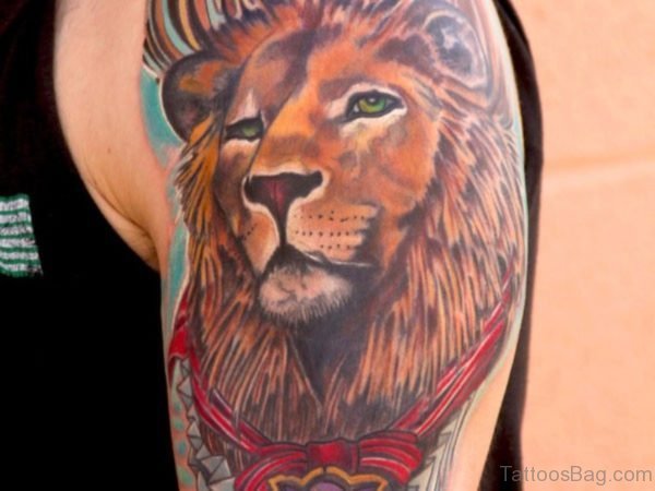 Wonderful Lion Shoulder Tattoo