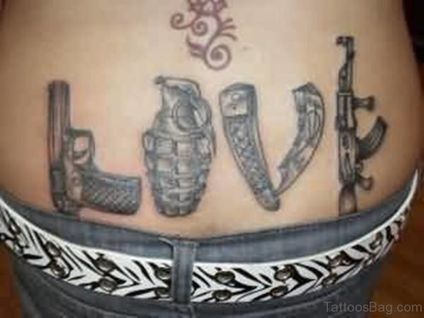 Wonderful Love Gun On Lower Back
