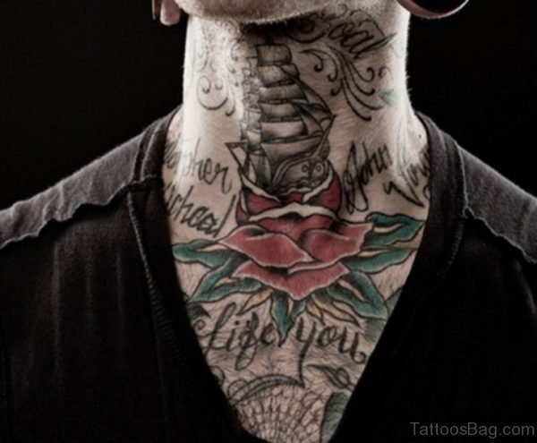 Wonderful Neck Tattoo For Men