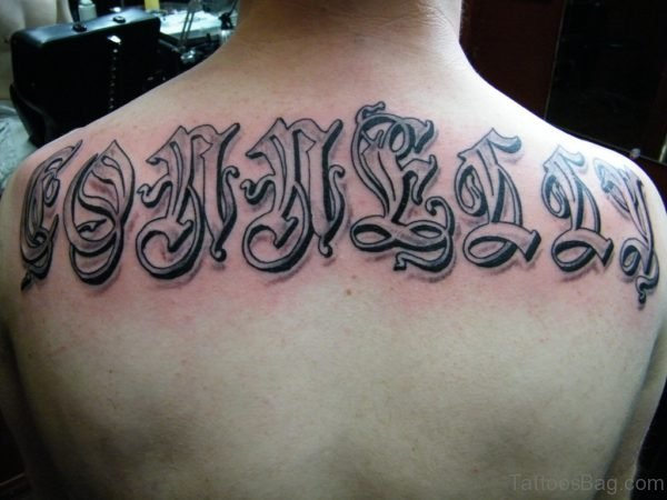 Fantastic Old English Tattoo Design