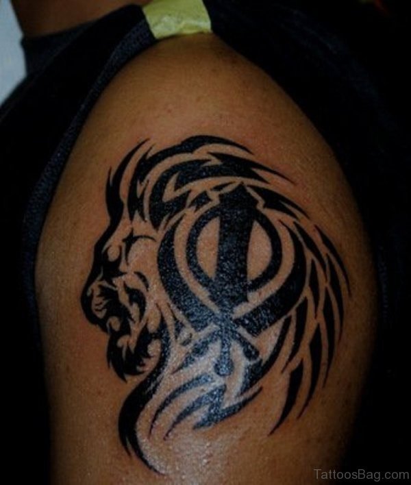 Wonderful Tribal Lion Tattoo