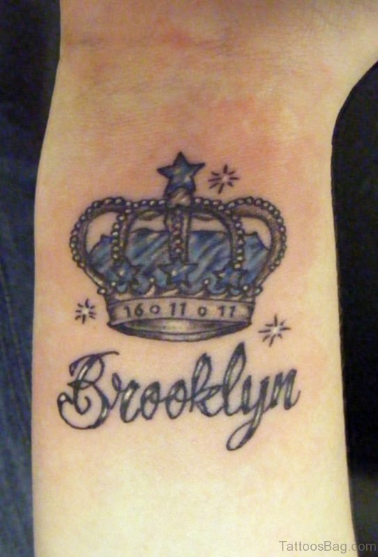 Word And Crown Tattoo