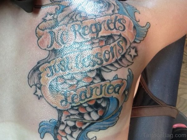 Wording And Fish Tattoo