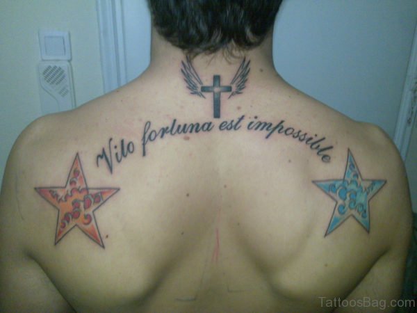 Wording And Stars Tattoo