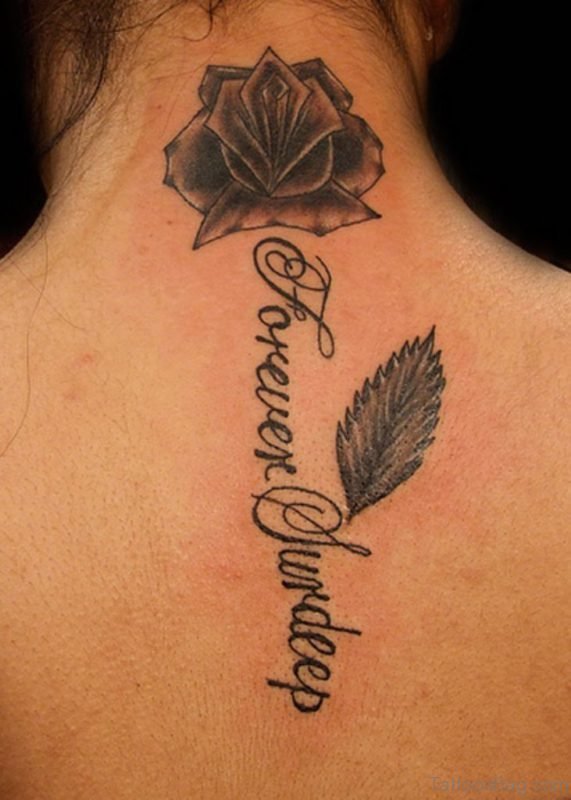 Wording Tattoo On Back