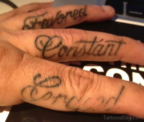 Wording Tattoo On Finger