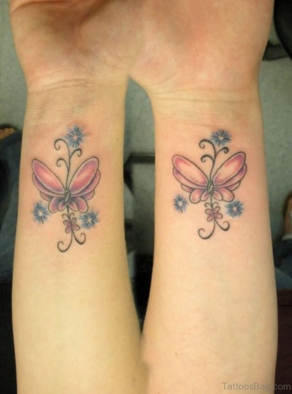 Wrist Butterflies Tattoo