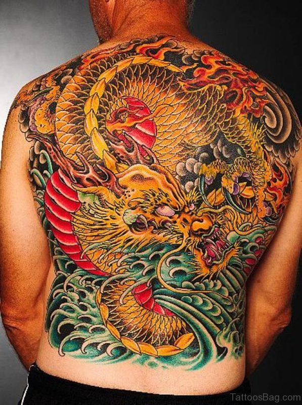Yellow Dragon Tattoo