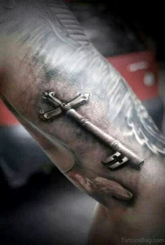 Unique Key Tattoo On Wrist