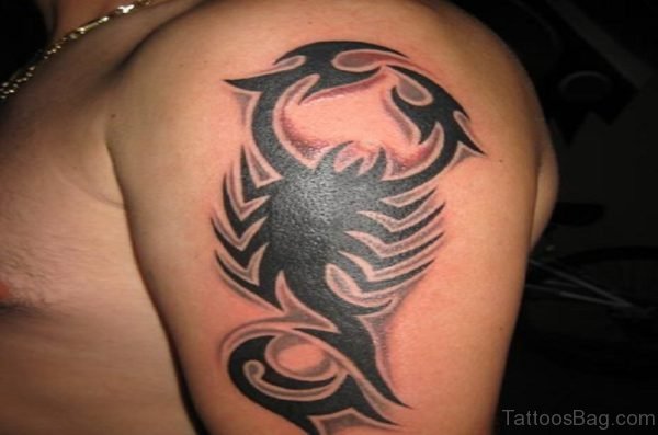 3D Scorpion Tattoo On Shoulder