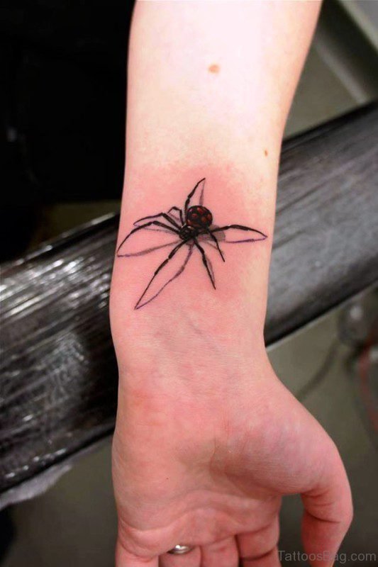 3D Spider Wrist Tattoo