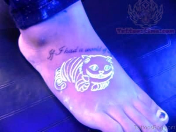 3d Cat Tattoo On Foot