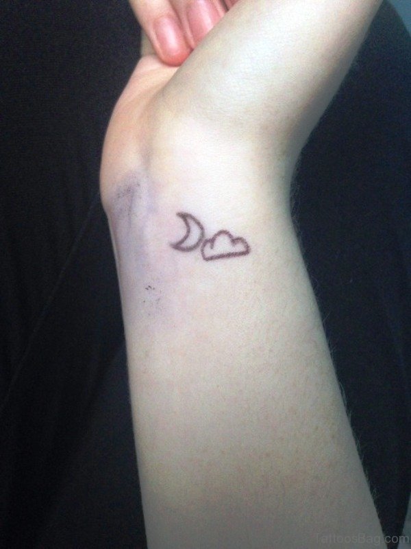 Adorable Cloud Moon Tattoo 
