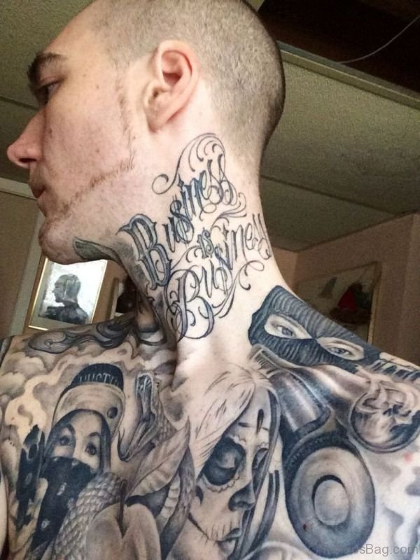 Aborable Gangster Tattoo On Neck