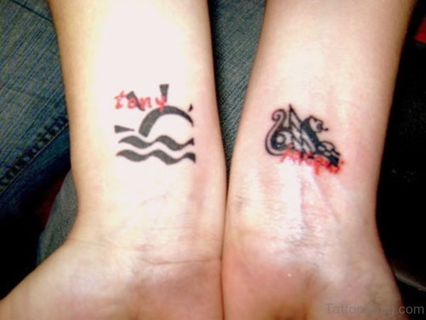 Adorable Aquarius Wrist Tattoo