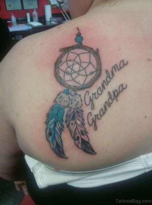 Adorable Grandpa Tattoo On Back