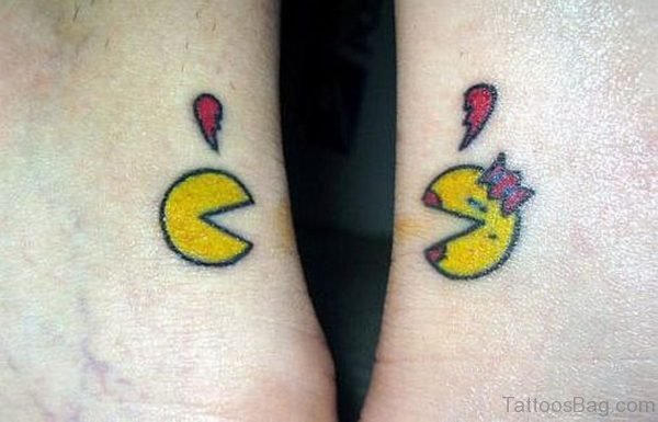 Adorable Pacman Wrist Tattoo