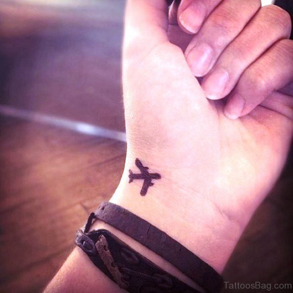 Aeroplane Tattoo On Wrist
