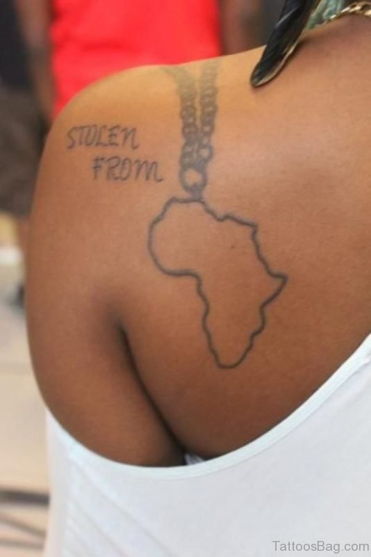 African Map Outline Tattoo